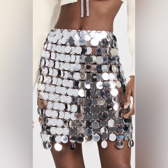 Rabanne The Silver Sparkle Discs Skirt - Picture 1 of 8